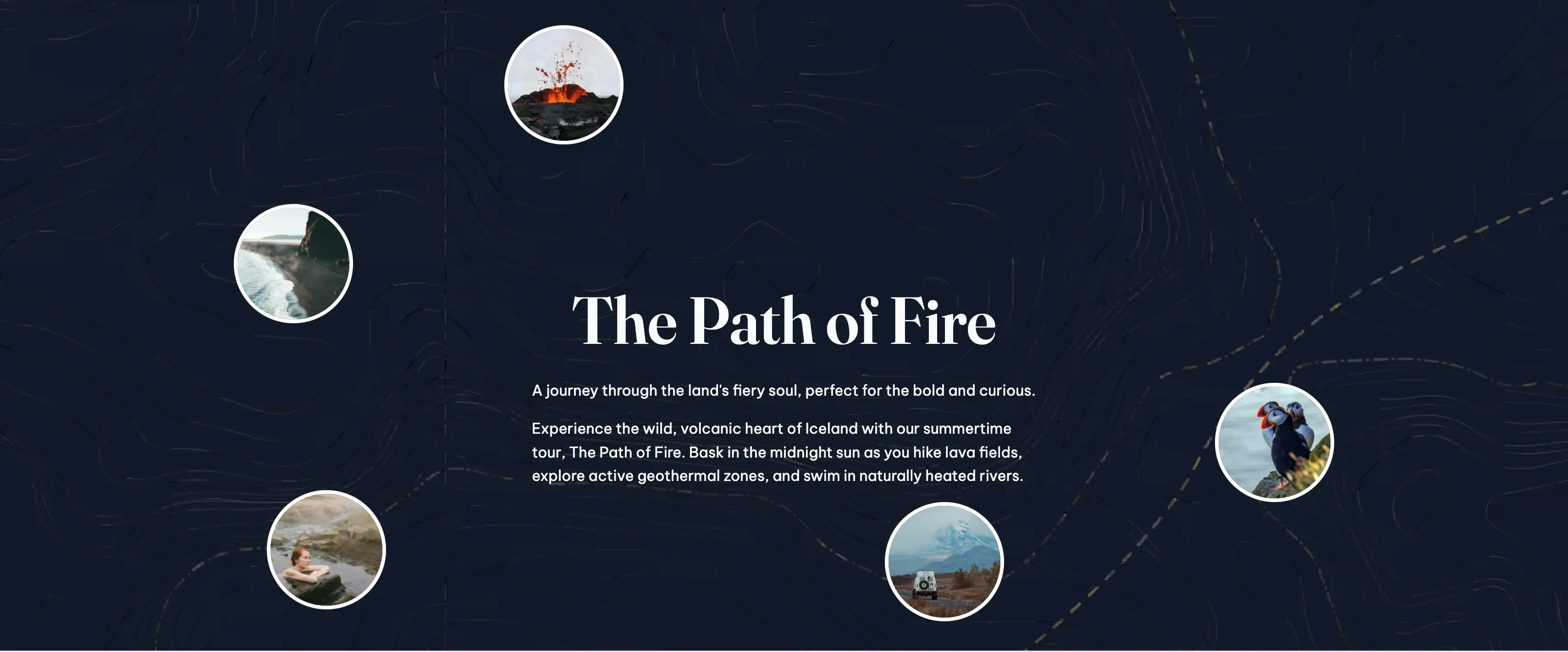 Iceland travel website UI preview