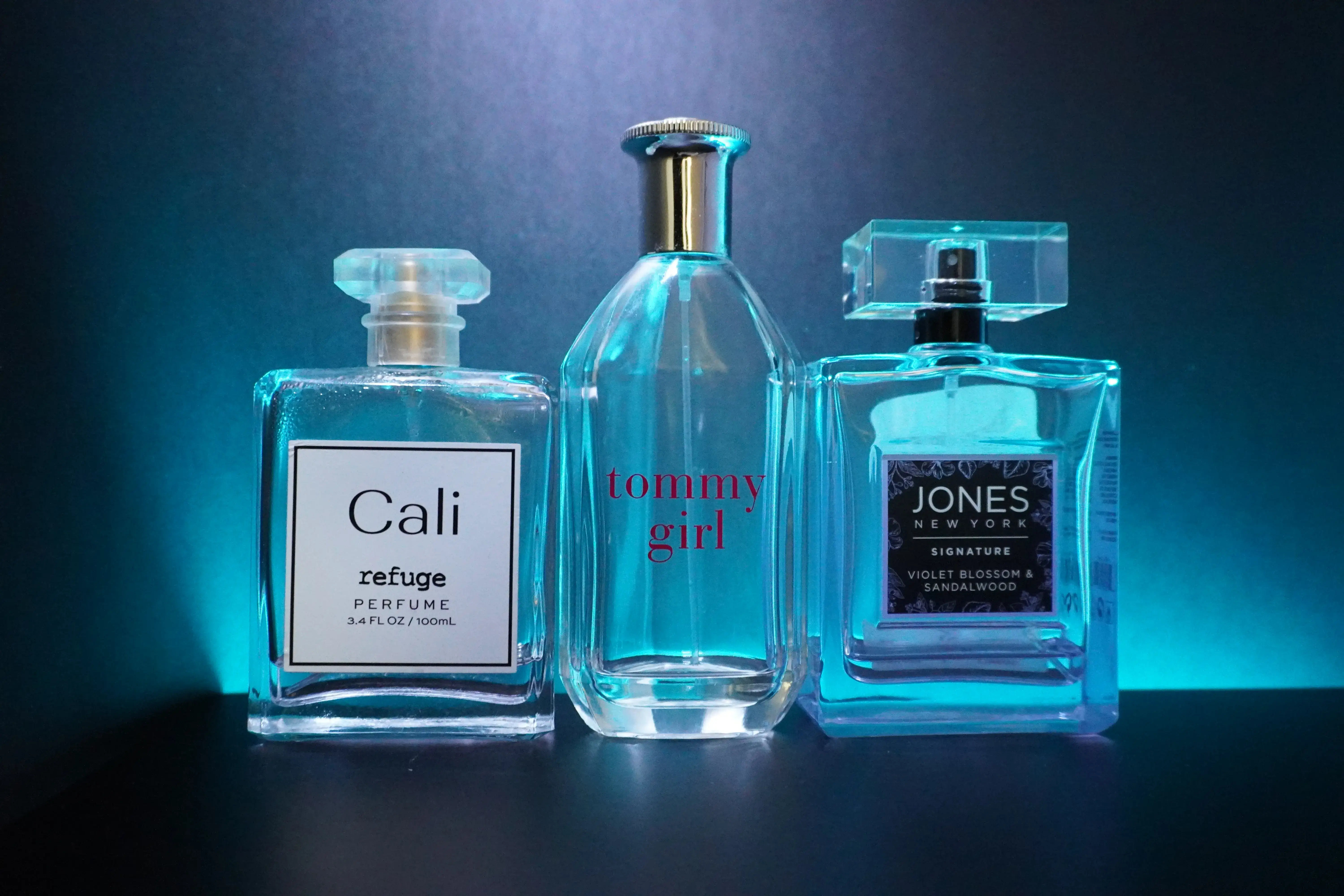 Product photography with blue lighting